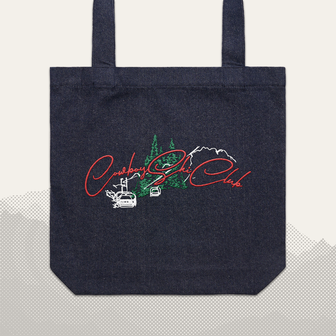 Alpine Romance Denim Tote