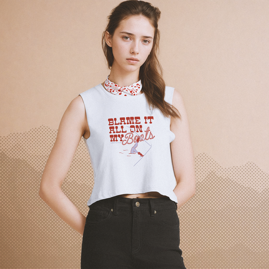 Blame It All On My Boots Cropped Tank