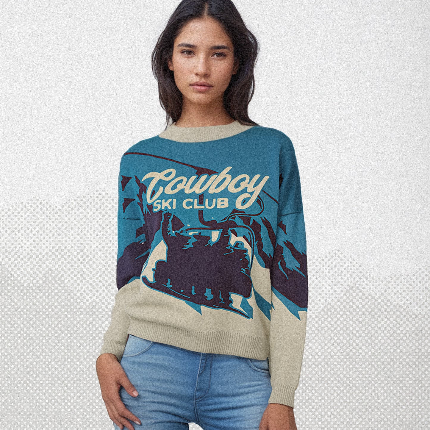 Cowboy Ski Lift Relaxed Knit Crewneck