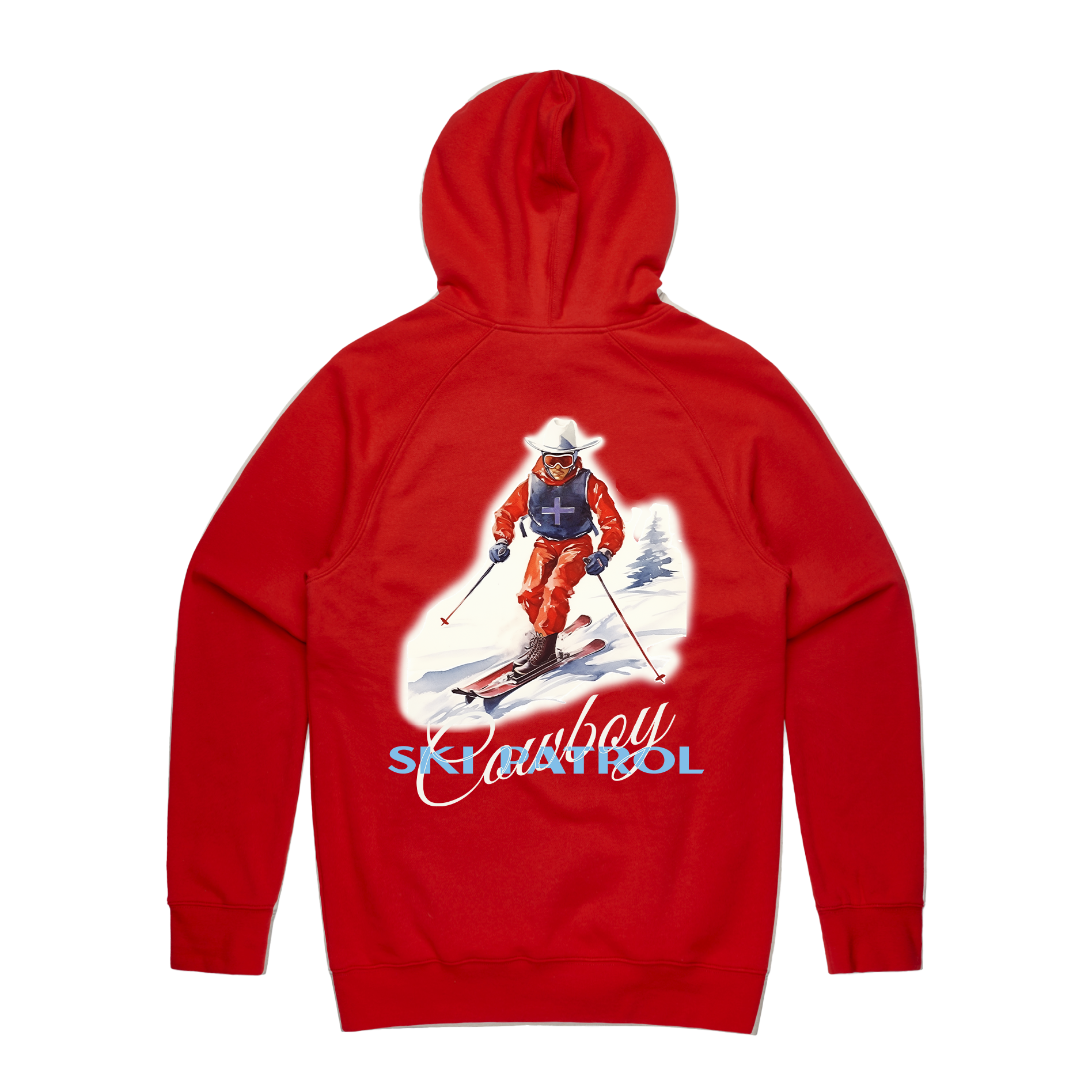 A red ski hoodie