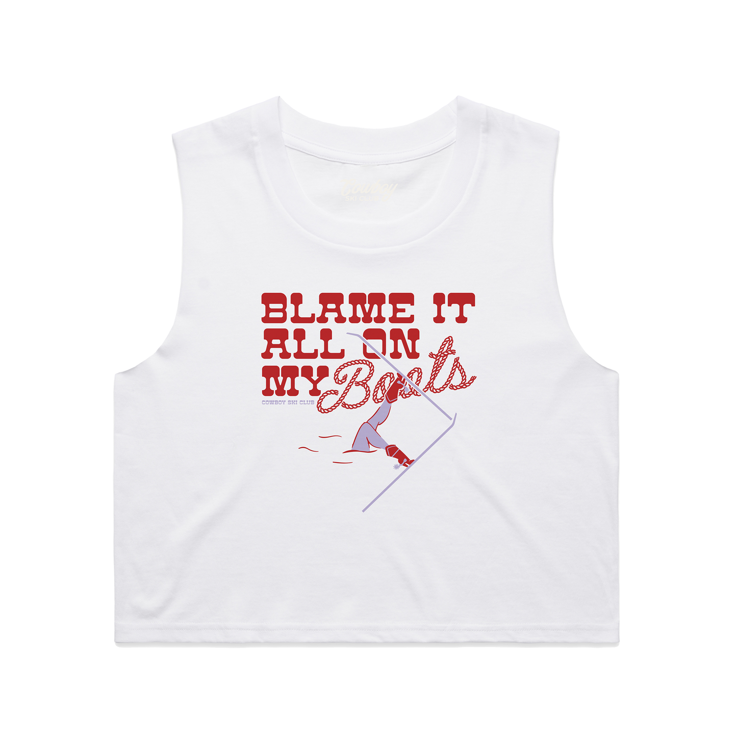 Blame It All On My Boots Cropped Tank